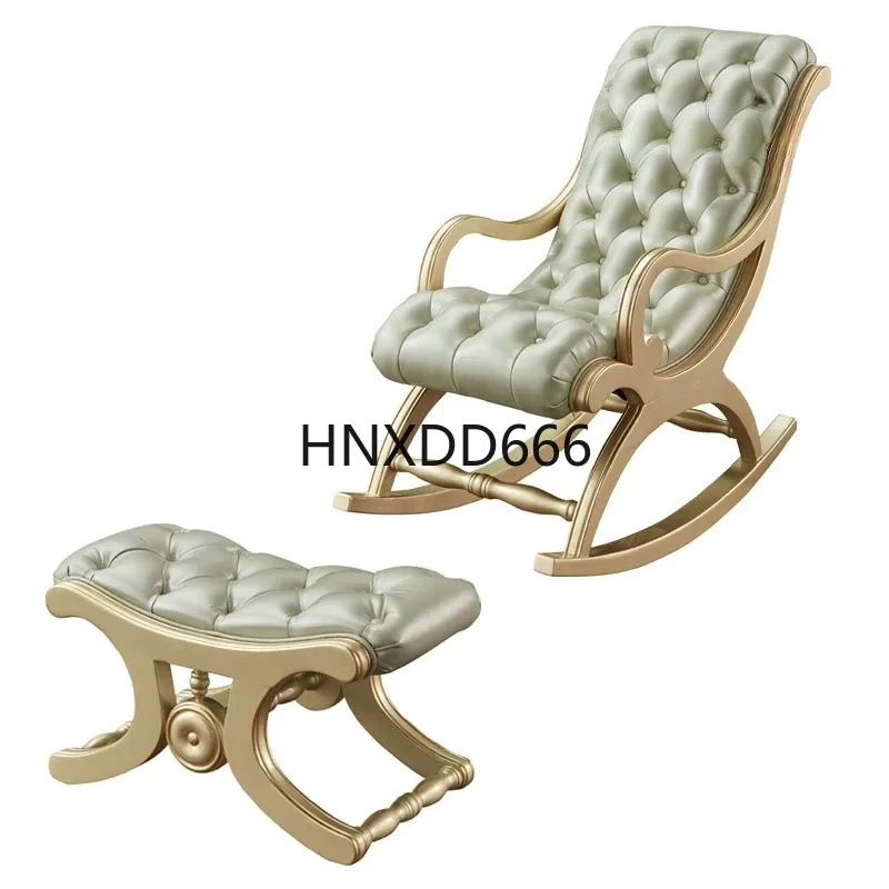 

all solid wood real cowhide designer fashion European recliner bedroom leisure sofa with pedals