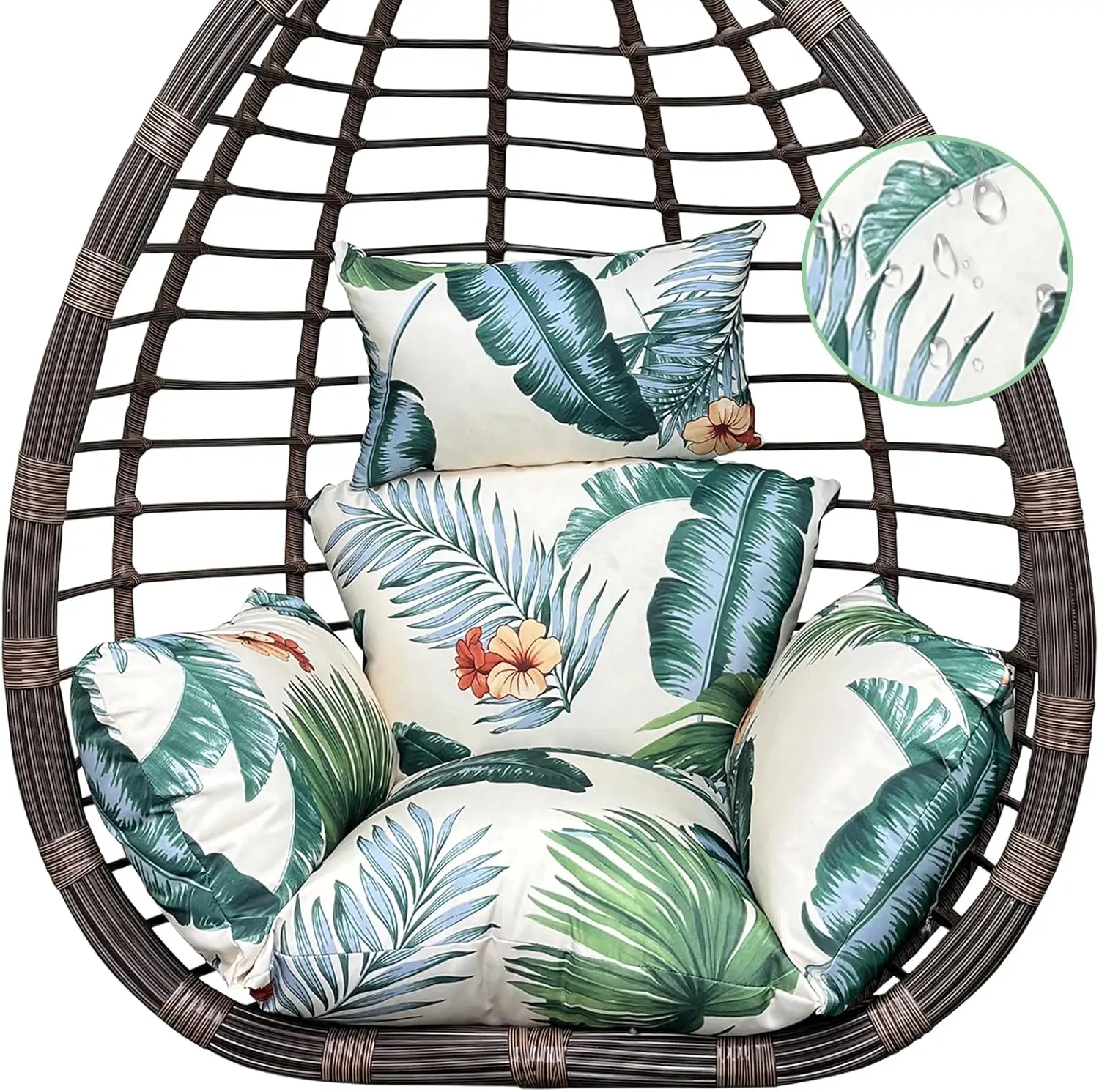 

Водонепроницаемая подушка для уличных качелей с подголовником - Замена для подвесных корзин и гамаков для патио