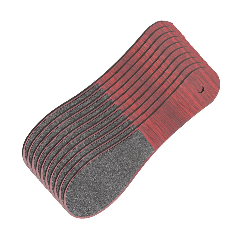 

10 шт. двухсторонняя деревянная пилка для ног, водонепроницаемая с отверстием для подвешивания, средство для удаления мозолей на ногах, легко чистится, нескользящая ручка