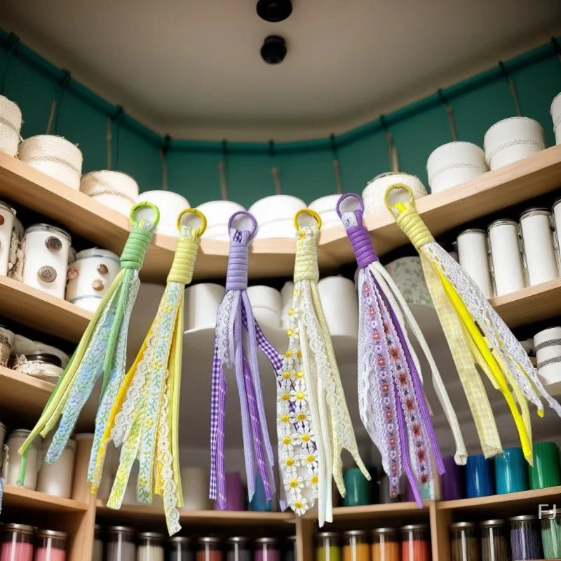 [YU]Lace Keychain Braided Rope Charm Pendant Keyring Fashion Simple All-matching Bag Decoration Jewelry Accessories