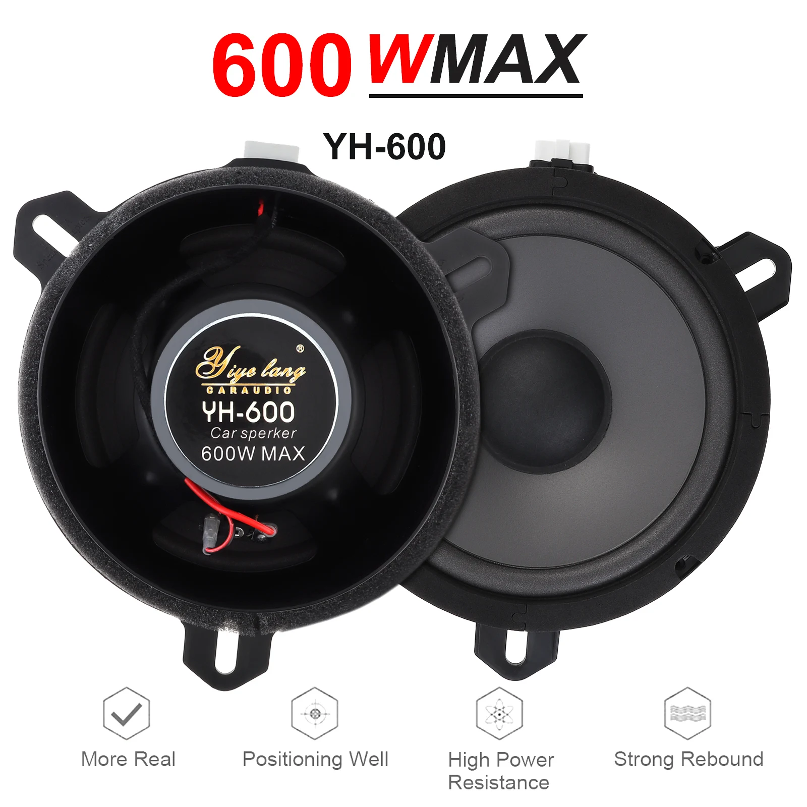 2pcs 6.5 Inch Car Speakers 600W 2Way Vehicle Door Subwoofer Car Audio Music Stereo Full Range Frequency Automotive Speaker