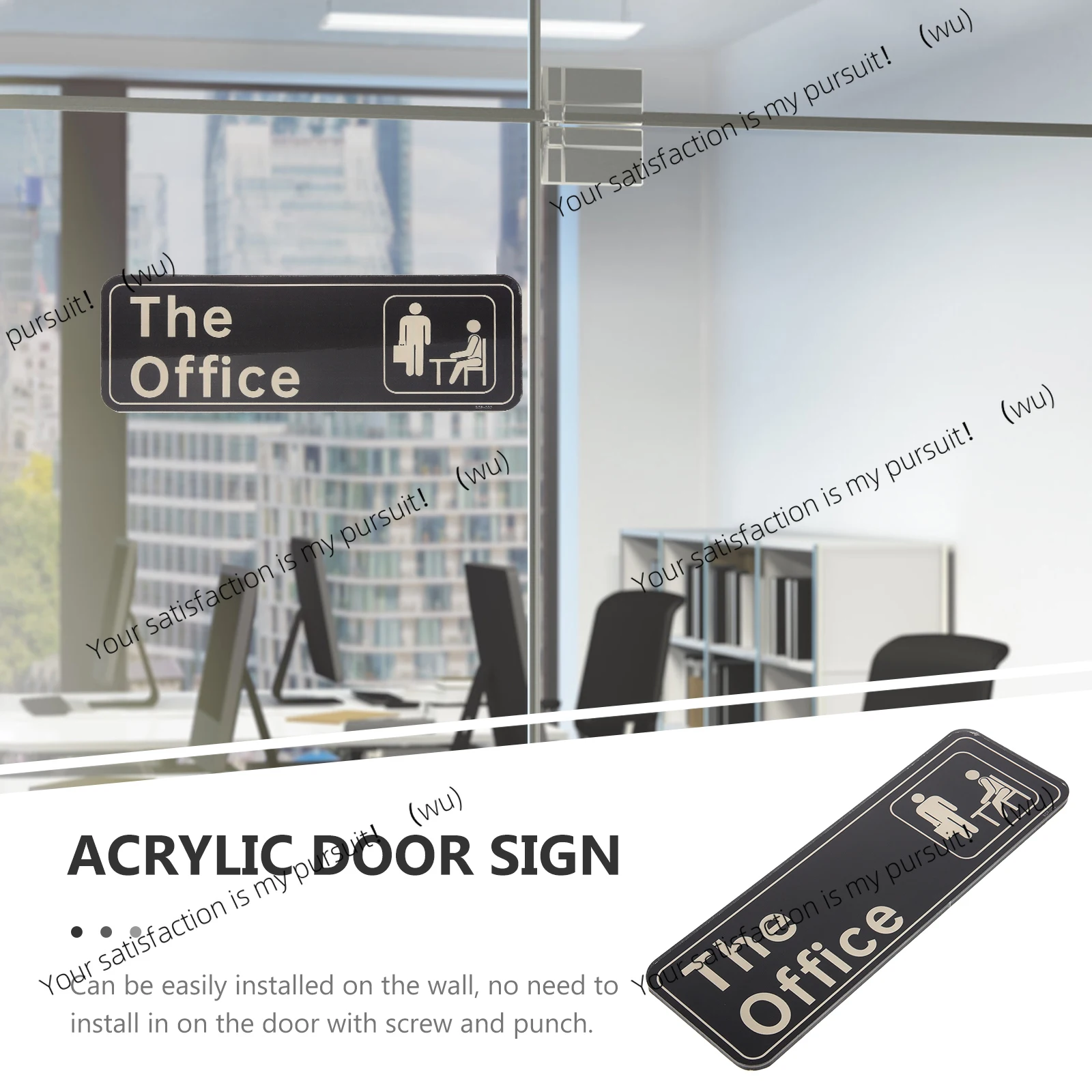 Acrylic Door Sign Office Signs Punch-Free For Decorate Home Meeting Room Simple Self-Adhesive Office Door Sign