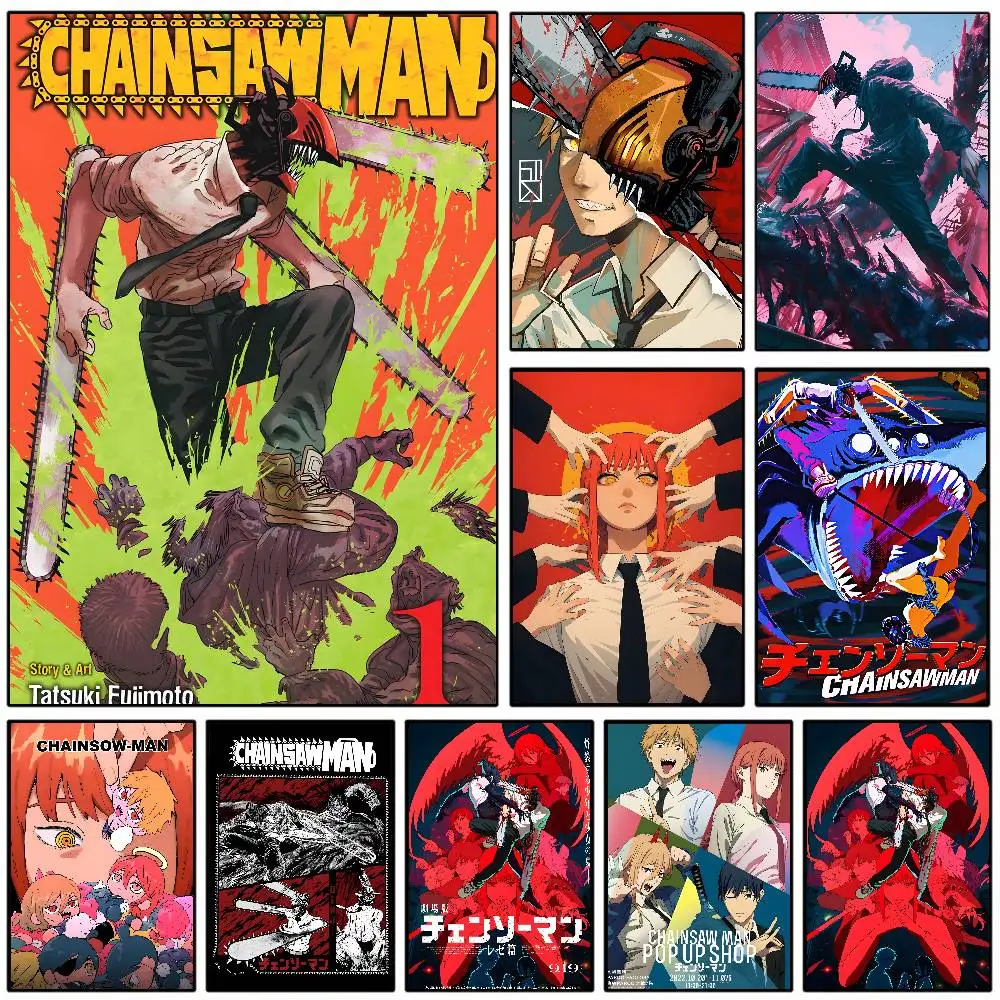 Anime C-Kettensäge Mann Poster HD klebrige Wand wasserdicht Zuhause Wohnzimmer Schlafzimmer Wohnheim Bar ästhetische Dekoration