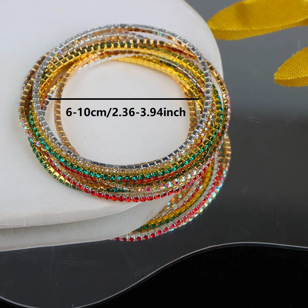 10/20/30/50Pcs/Lot Fashion Shiny Adjustable Bracelet, Stackable Elastic Women\'s Jewelry Bracelet Randomly Shipped