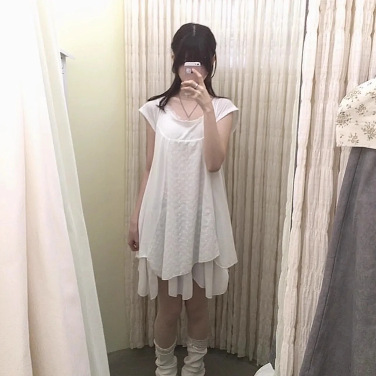 Coyseio verão 2025 novo oco flor emenda em camadas bainha irregular dr coreano sle saia linha a ort sve redondo ne