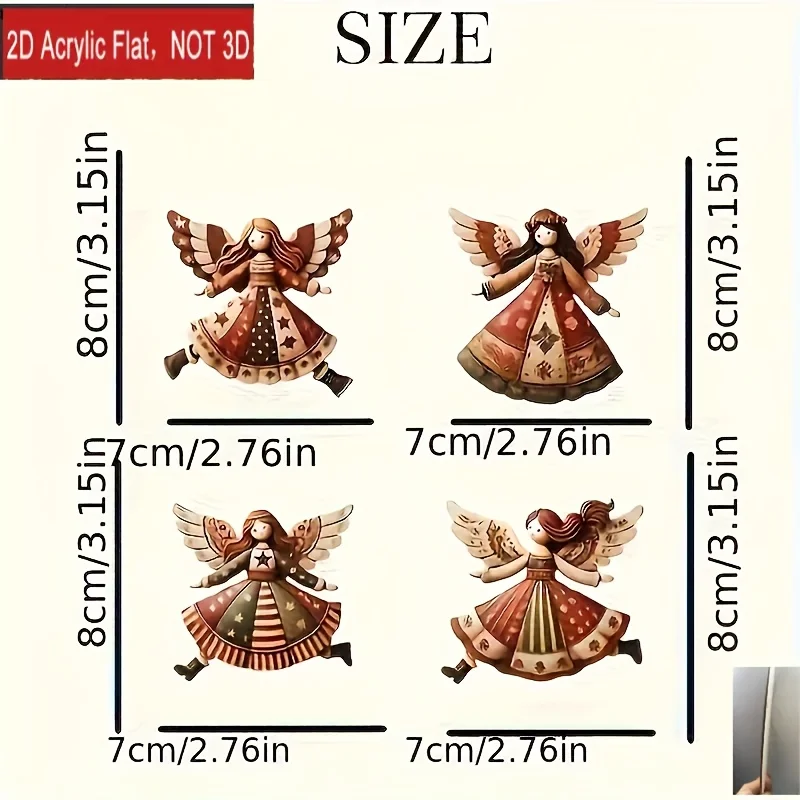 4 قطع من زينة عيد الميلاد الخشبية المصنوعة يدويًا - ديكور احتفالي متعدد الألوان للشجرة والمنزل والمكتب #5