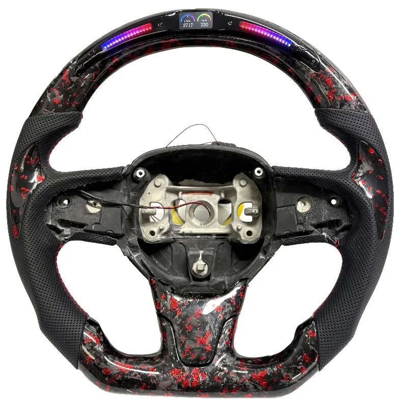 For Dodge Charger Challenger Hellcat Charger Durango SRT RT GT Carbon Fiber Steering Wheel Car Accessories