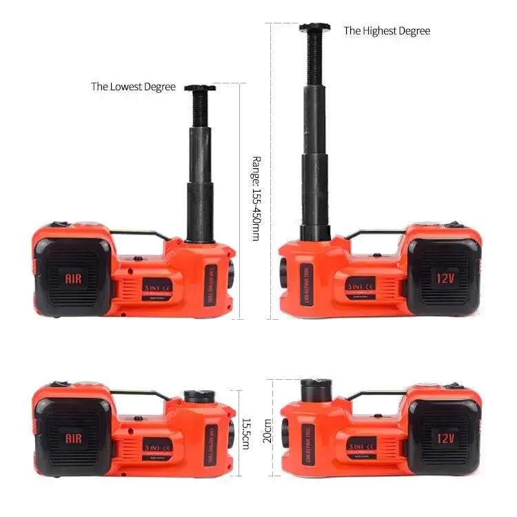 12V 5Ton Car Electric Tire Lifting Car Jacks Hydraulic Air In fatable Car Floor Jack With Impact Wrench And Tire Gauge Air Pump