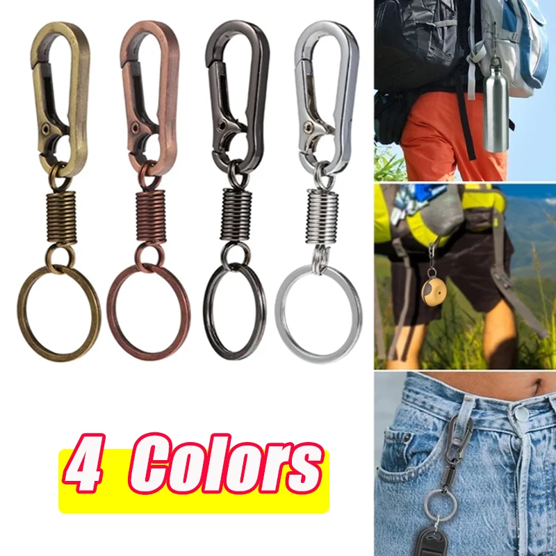 

Zinc Alloy Metal Pendant Spring Keychain Waist Hanging Vintage Texture Decoration Schoolbag Charm Accessories 4 Colors