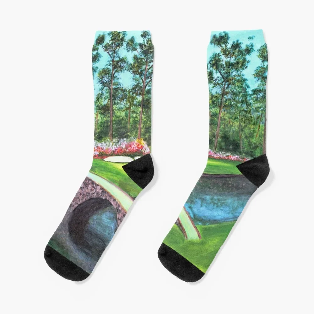 12th Hole At Augusta National Golden Bell Socks snow hiphop Socks For Men Women's