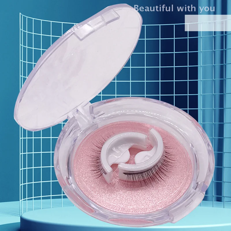 1Pair Reusable Self-Adhesive Eyelashes Without Glue Natural Fluffy False Eyelashes