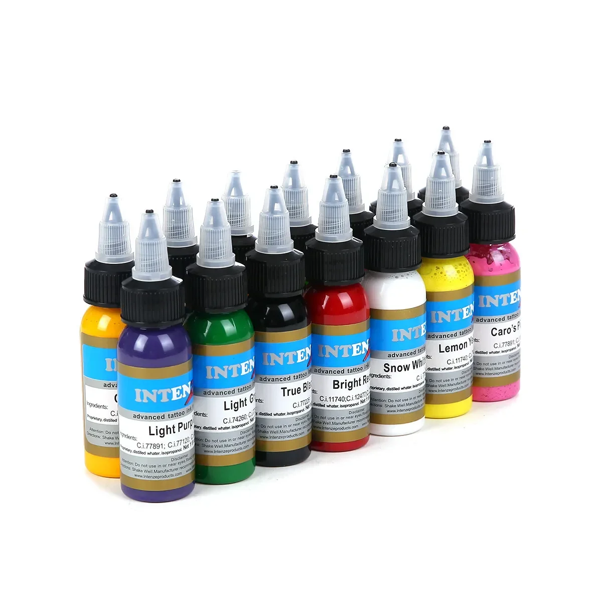 

14PCS Tattoo Ink Set Permanent Makeup Coloring Micropigmentation Pigment Tattoo Art For Silicone Skin Color 30ml/Bottle