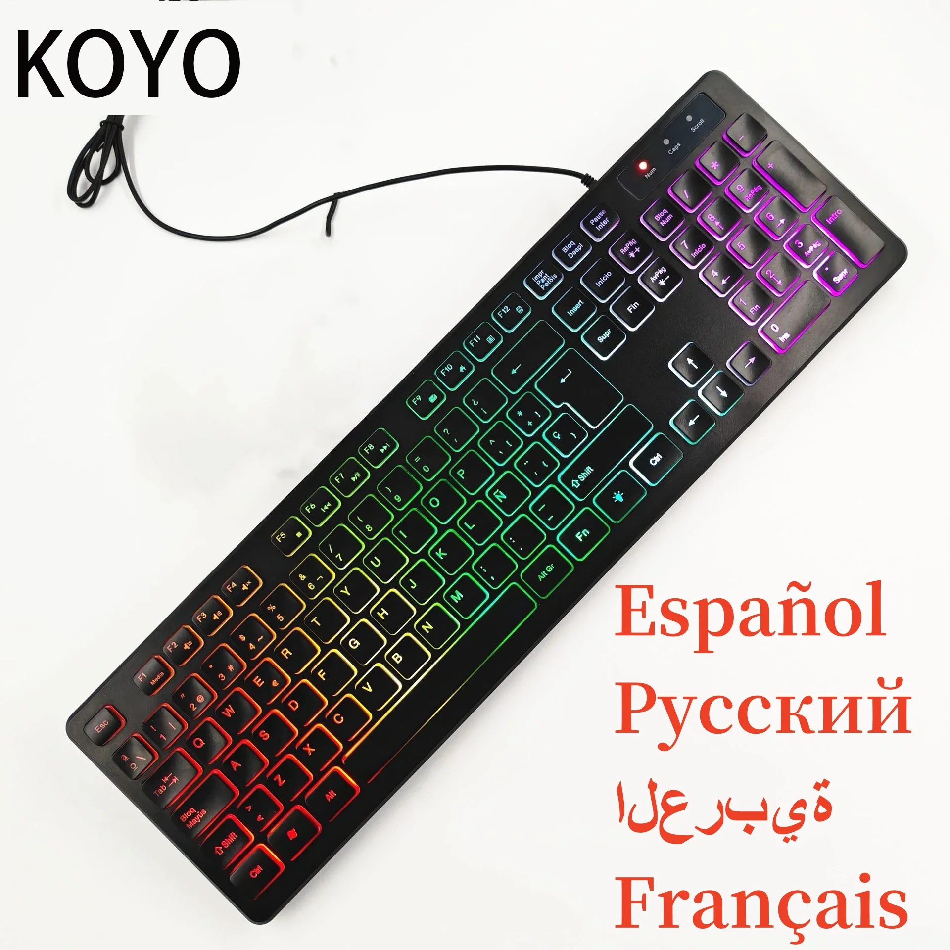 French（AZERT）/Spanish/Russian/Arabic/German keyboard layout Backlit wired Desktop Gaming Keyboard For Desktop Computer office