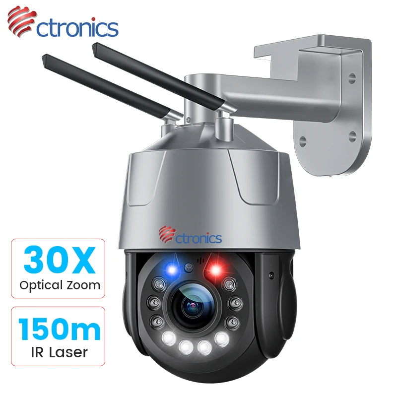 

Ctronics 30X Optical Zoom 5MP PTZ Security Camera Outdoor Smart Tracking IP Camera WiFi Color Night Vision CCTV Human Detection