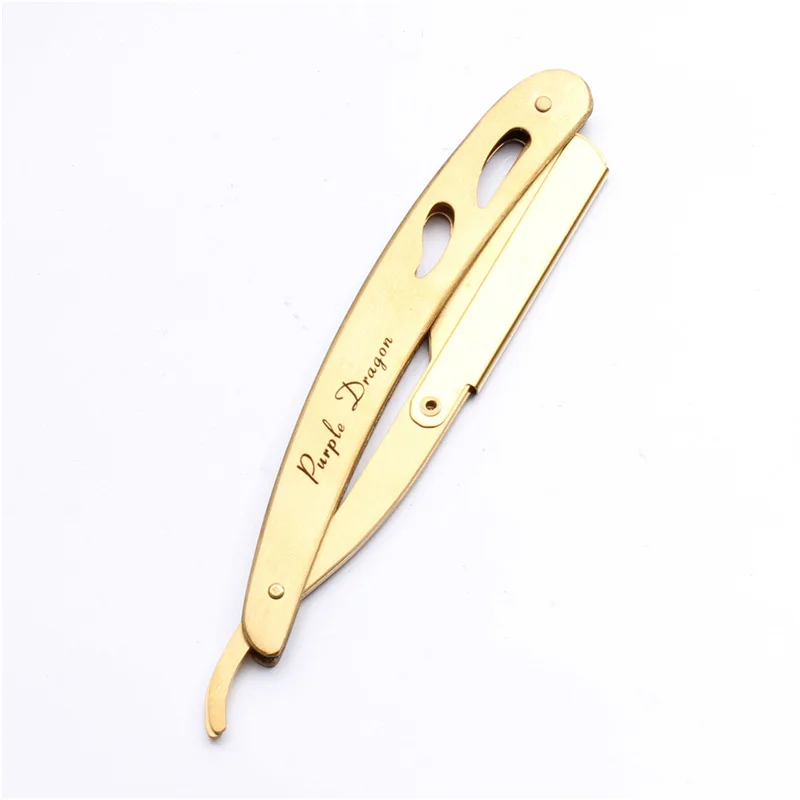 Maquinilla de afeitar Manual de barbero para hombre, cortador de barba plegable, cuchillas reemplazables, afeitadora, herramienta de barbería, 5