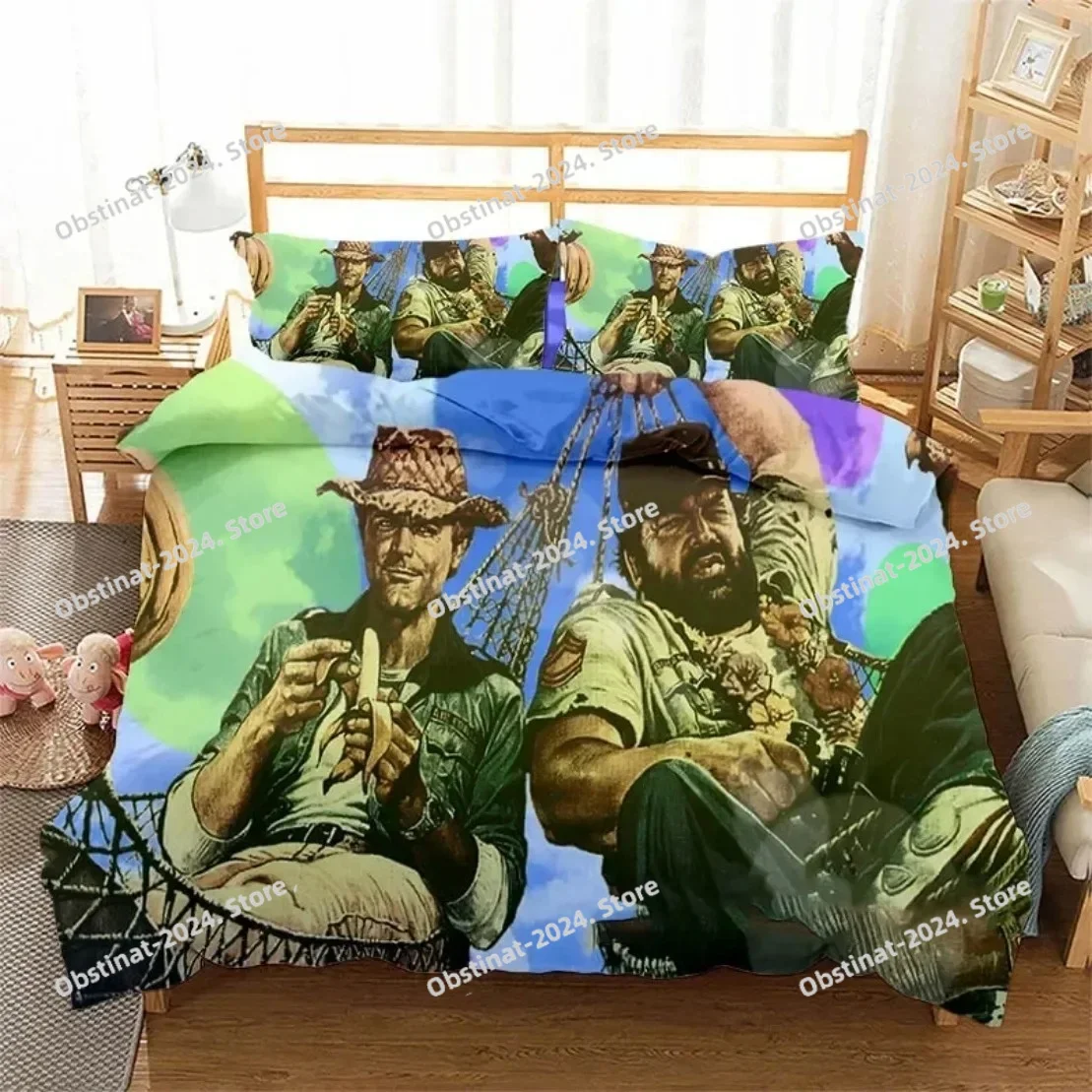 

3D Printed film star Bud Spencer Terence Hill Bedding Set Duvet Covers Pillowcases Comforter Bedding Set Bedclothes Textile Home