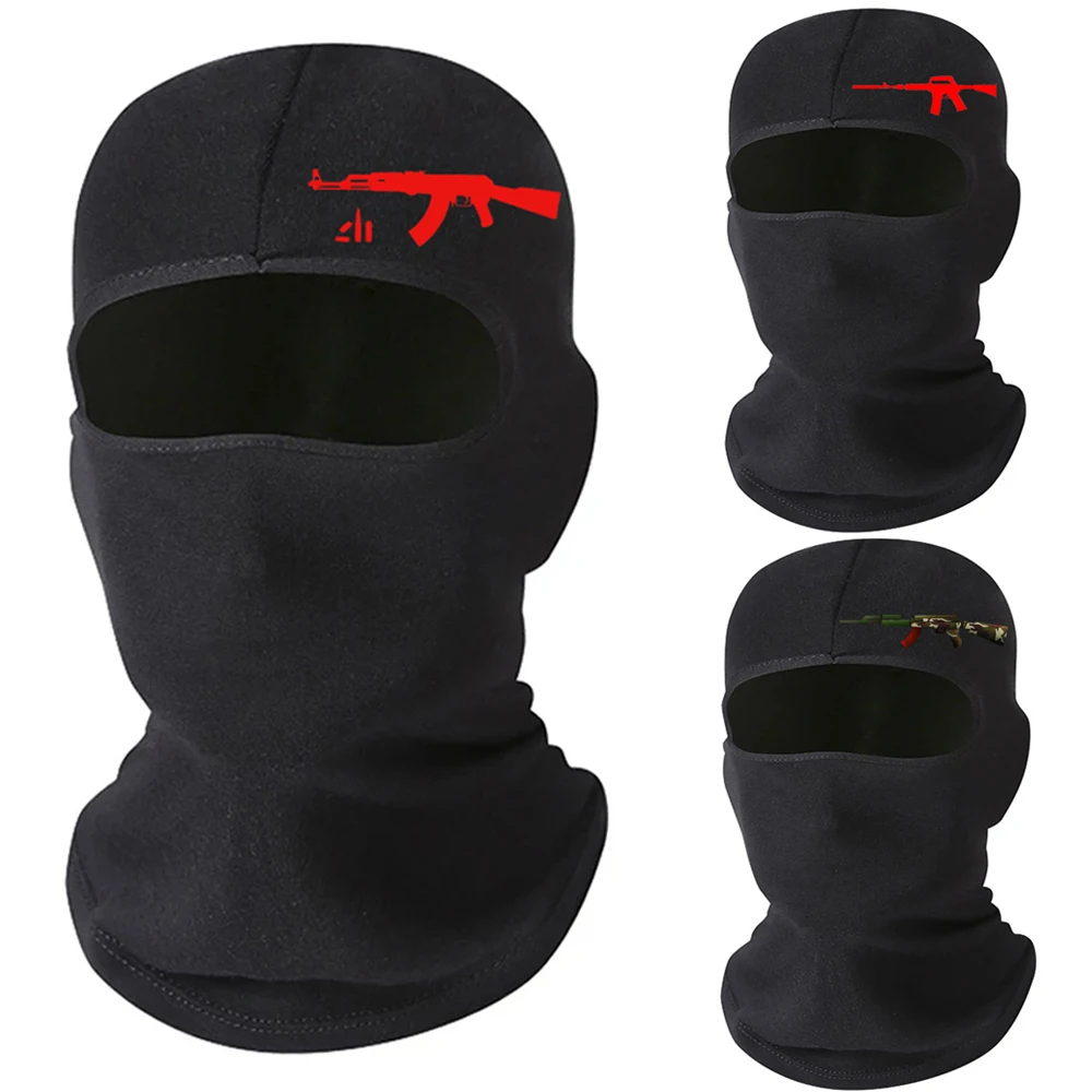 1pcs Lycra Motorcycle Full Face Mask Men Women Wargame Cycling Ski Snowboard Wind Cap Winter Warm Neck Black Bike Outdoor Sports