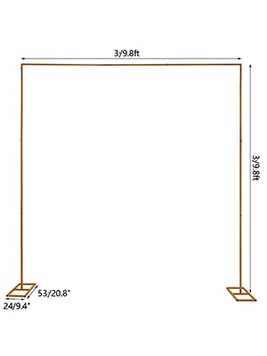 9,8x9,8ft Hochzeitsbogenständer, quadratischer Metallbogen mit Ständern, höhenverstellbar, 3 Höhenstufen für Hochzeiten, Quinceañera, Partys und Eventdekoration – Detail 7