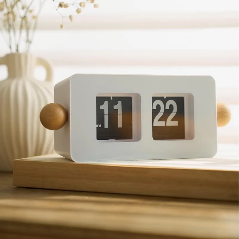 Nordic Desk Clocks Creative Page Turn Office Desk Clocks Decor Silent Nightstand Table Clock Ornament Living Room Home Decorate