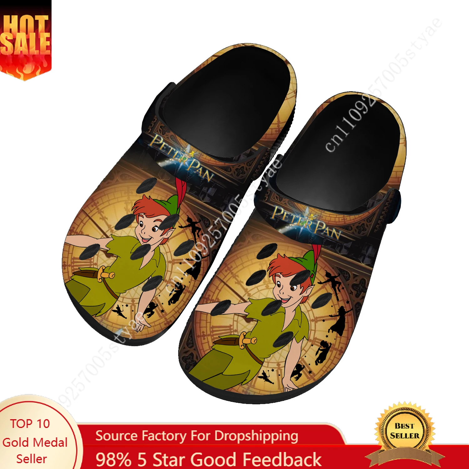 Disney Peter Pan Water Shoes Mens Womens High Quality Fashion Home Garden Clogs Custom Sandals Beach Breathable Hole Slippers