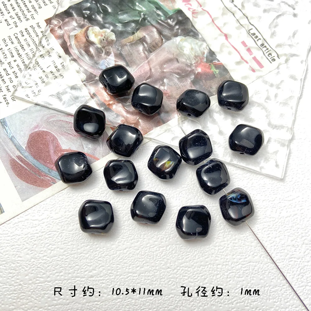 10pcs 10x11MM Colorful Square Crystal Beads Irregular Smooth Glass Beads for Jewelry Bracelet Earring Making DIY Crafts Gifts