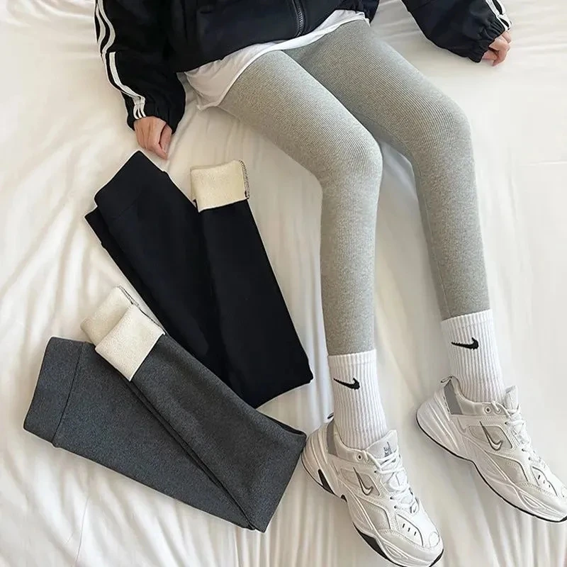 Leggings Fce a vita alta da donna Capispalla Primavera Autunno Inverno Pantaloni di cotone caldi Pantaloni lunghi Velluto sottile Autunno P...