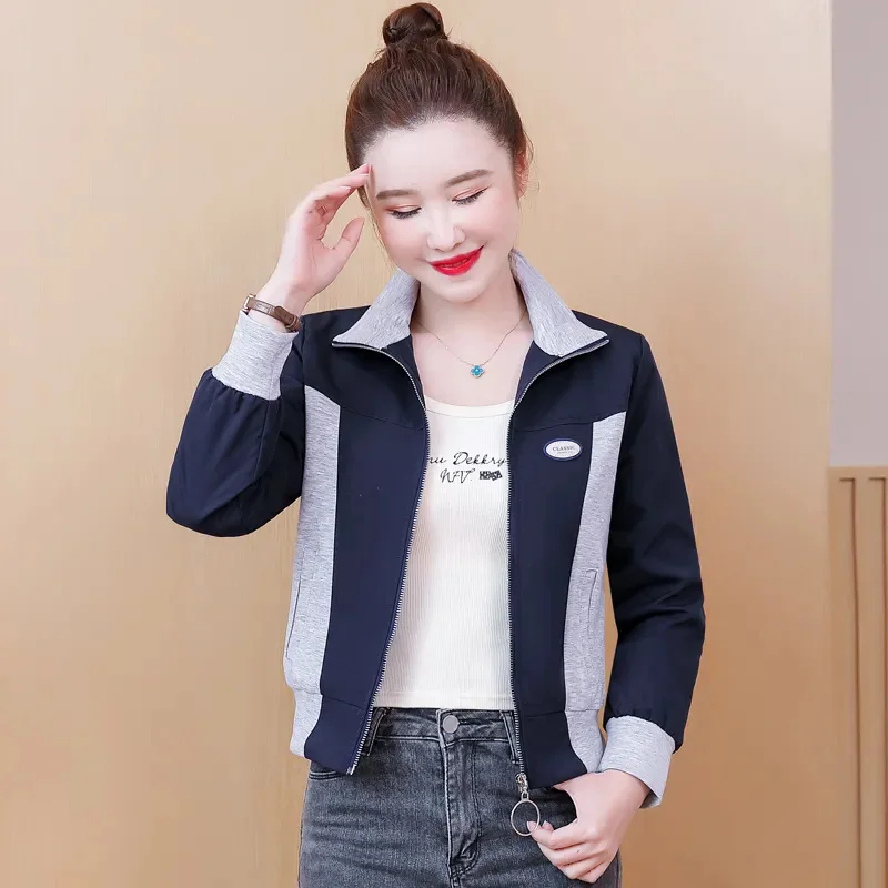 Spring Autumn Short Casual Jacket 2024 New Stand-Up Collar Loose Women's Clothes Outeawer Assorted Colors Fashion Coat Female