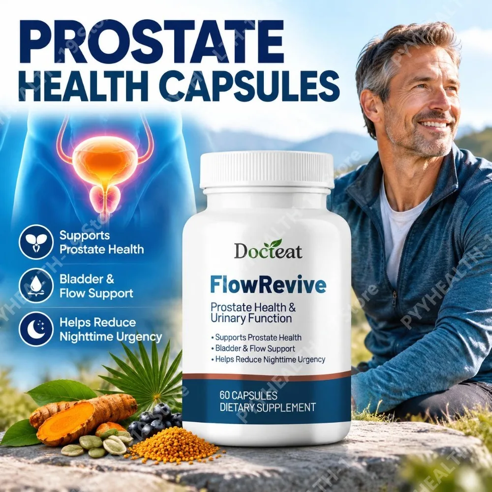 Urinary Flow Support Capsules with Quercetin, Curcumin & Pumpkin Seed for Natural Prostate & Bladder Health Support, 60 Capsules