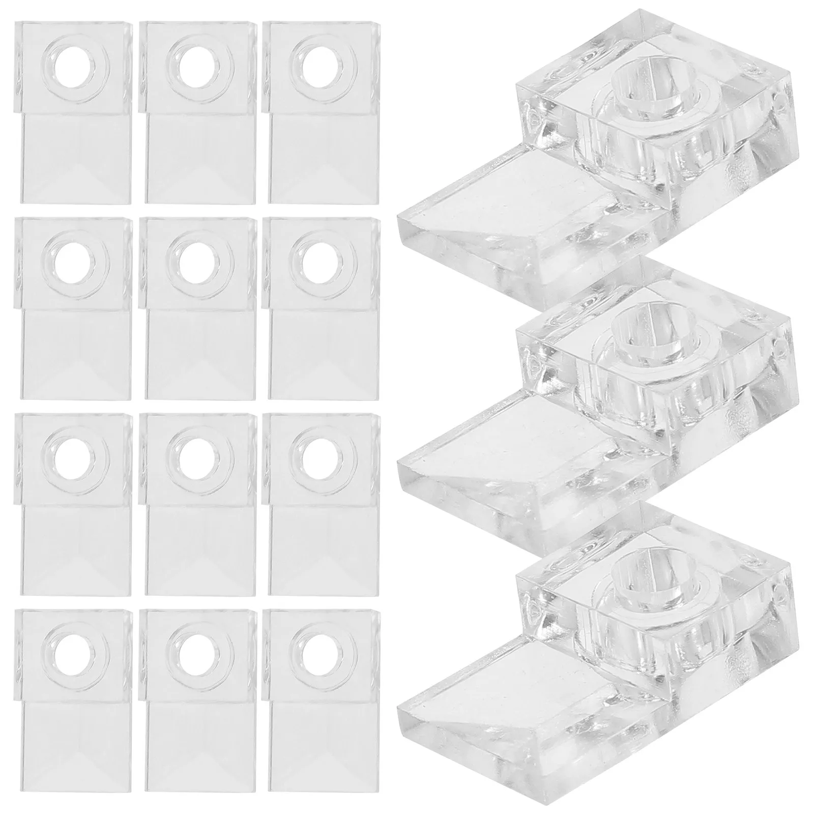 20Sets Mirror Clips Plastic Wall Hanging Kit Mirror Hangers Mounting Accessories for Frameless Mirrors Glass Holders Stable