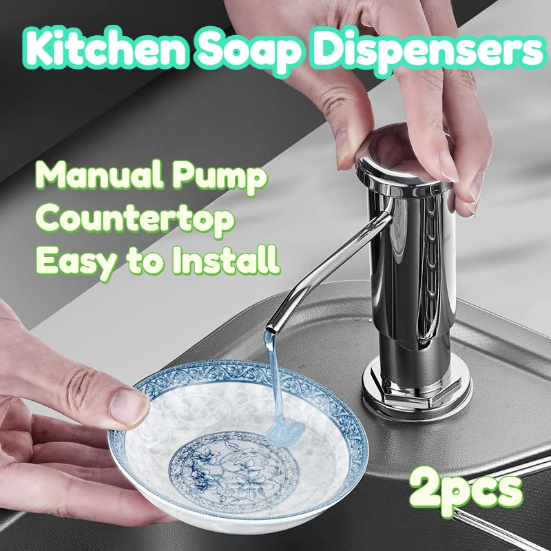 

Kitchen Soap Dispensers Built In Sink Thickened ABS Pump Extension Tube Fits 20 - 40mm No Refill Needed Easy To Install 2Pcs