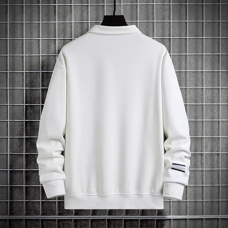 2024 Men Sweatshirt Long Sleeve Collar Oversize Sweatshirt Male 8XL Big Size Zipper Street Pullover Sport Streetwear Sportswear