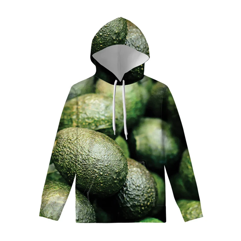 Casual Men's Hooded Sweatshirt 3D Avocado Graphic Printing Casual Hoodie Autumn Oversized Clothing Harajuku Oversized Pullovers