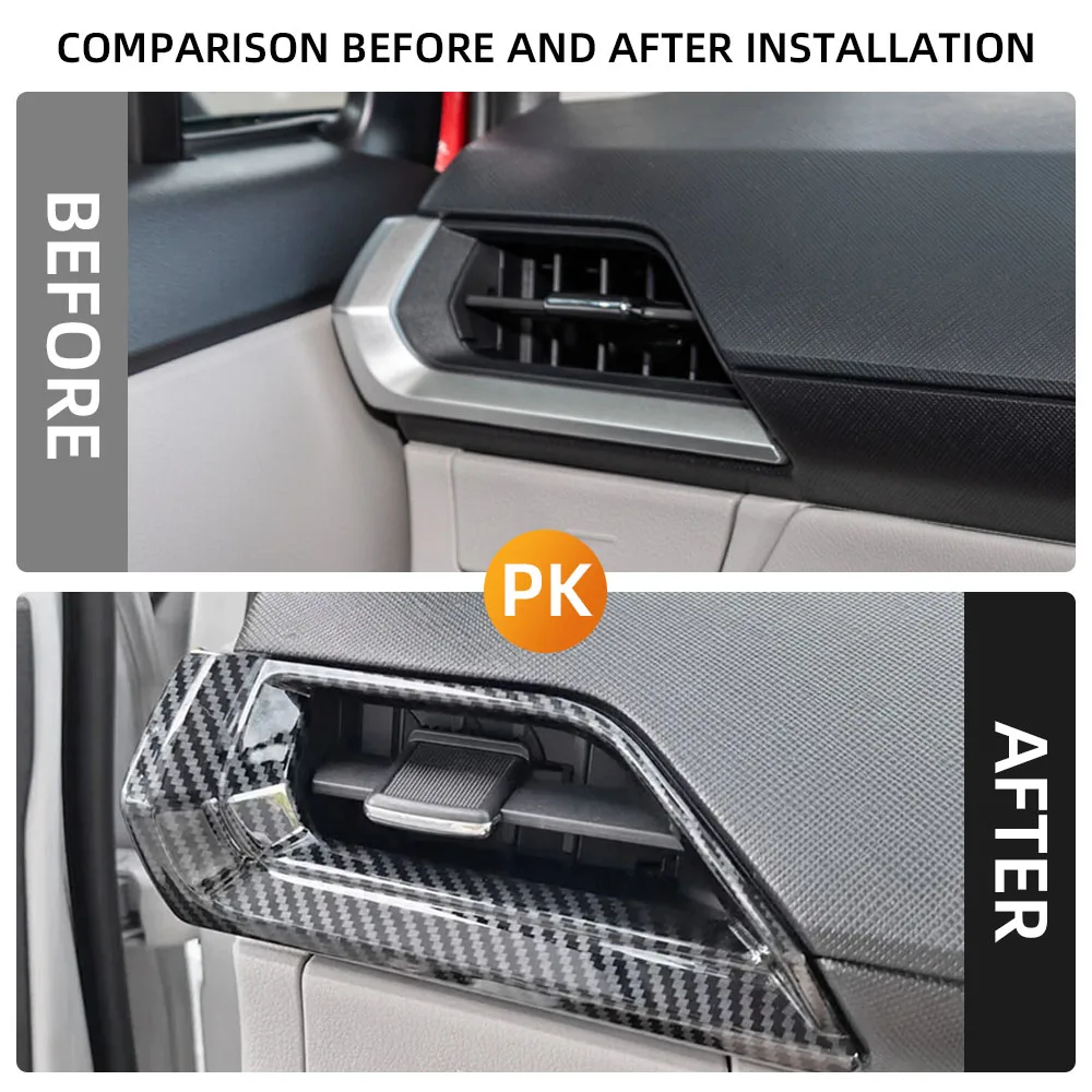 Car Air Vent Decoration Trim For Toyota Avanza Veloz 2022-2024 LHD Air Outlet Frame Sticker Interior Accessories