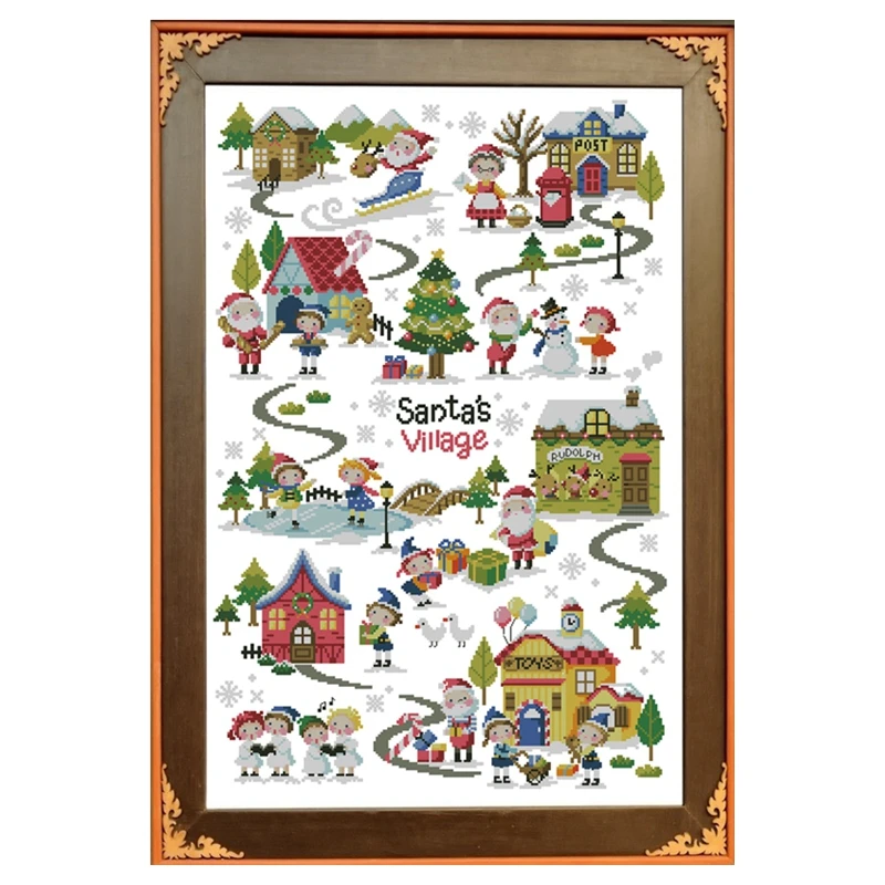 The cross-stitch set 28CT, 18CT, 14CT and 11CT can be selected as the hand-made material pack of printed fabric saga Christmas V