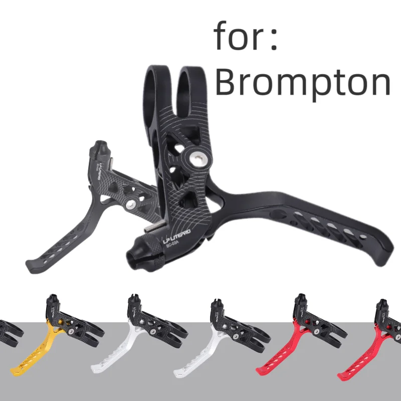 

Litepro для складного велосипеда Brompton BMX, двойной тормозной рычаг, красное золото, тормозные рычаги с ЧПУ, сверхлегкий алюминиевый сплав