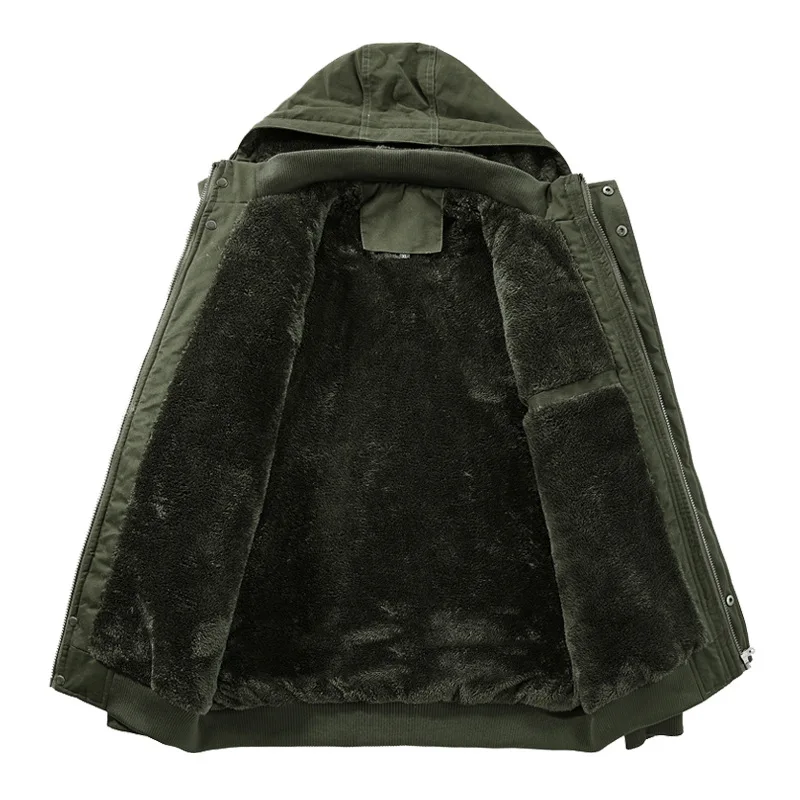 

2025 New Style Men's Winter Coat Thick Jacket - Men's Pure Cotton Casual Workwear Jacket Top Coat Hooded Jacket CN size M-6XL