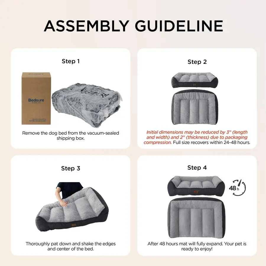 

XL Orthopedic Dog Beds Large Sized Dog Extra Thick Supportive Dogs Couch with Waterproof Washable Cover, Extra Large Comfort Pe