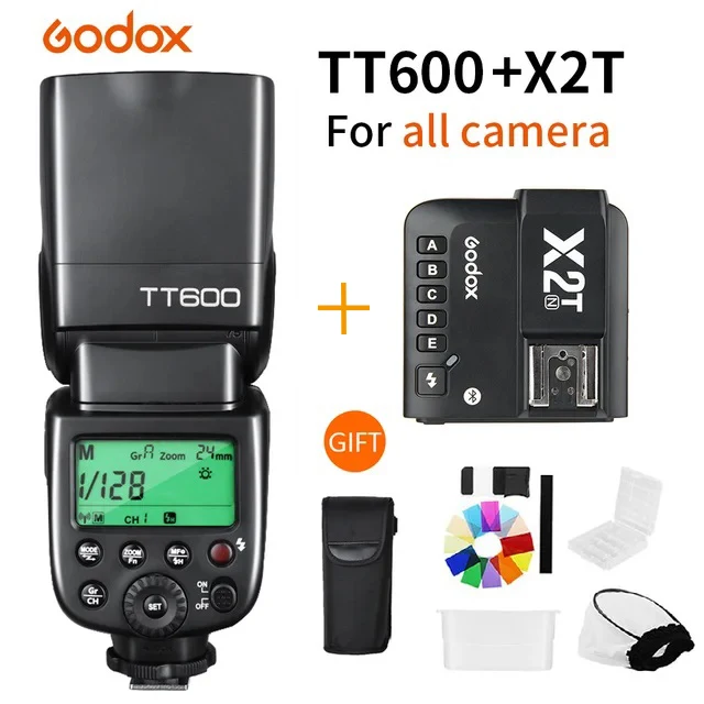 Godox TT600 2.4G Wireless GN60 Master/Slave Flash con sistema di trigger integrato compatibile per Canon Nikon Sony Pentax Fujifilm