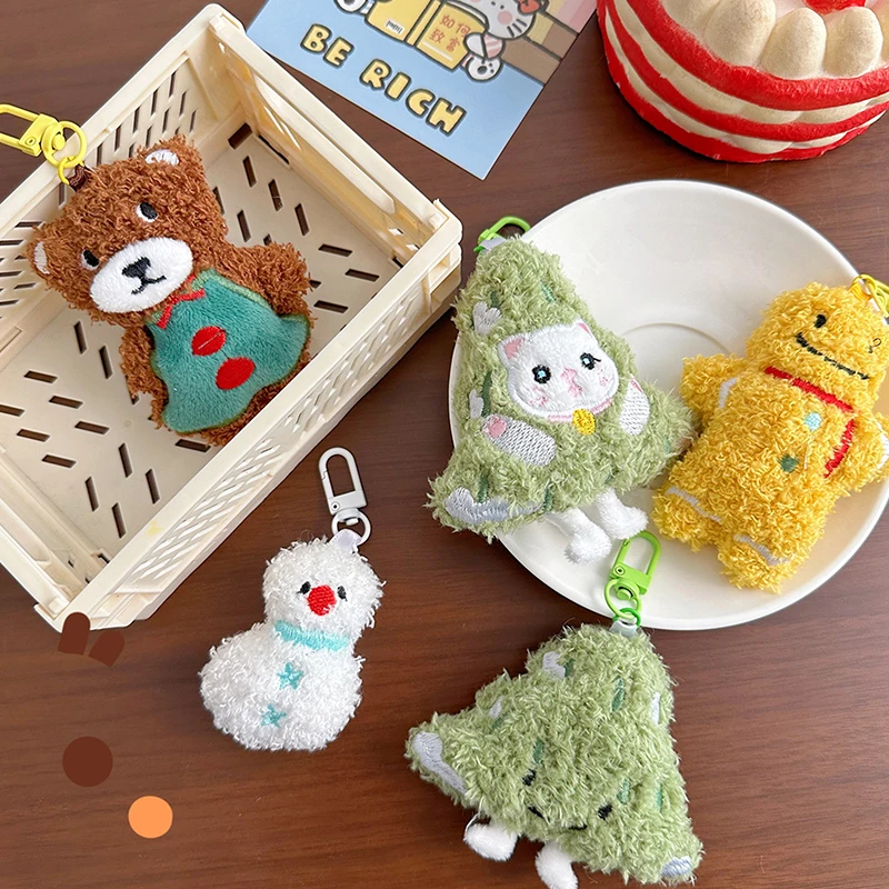 Cute Christmas Series peluche ornamenti bambola portachiavi morbido peluche zaino borsa ciondolo regalo adorabile per i bambini