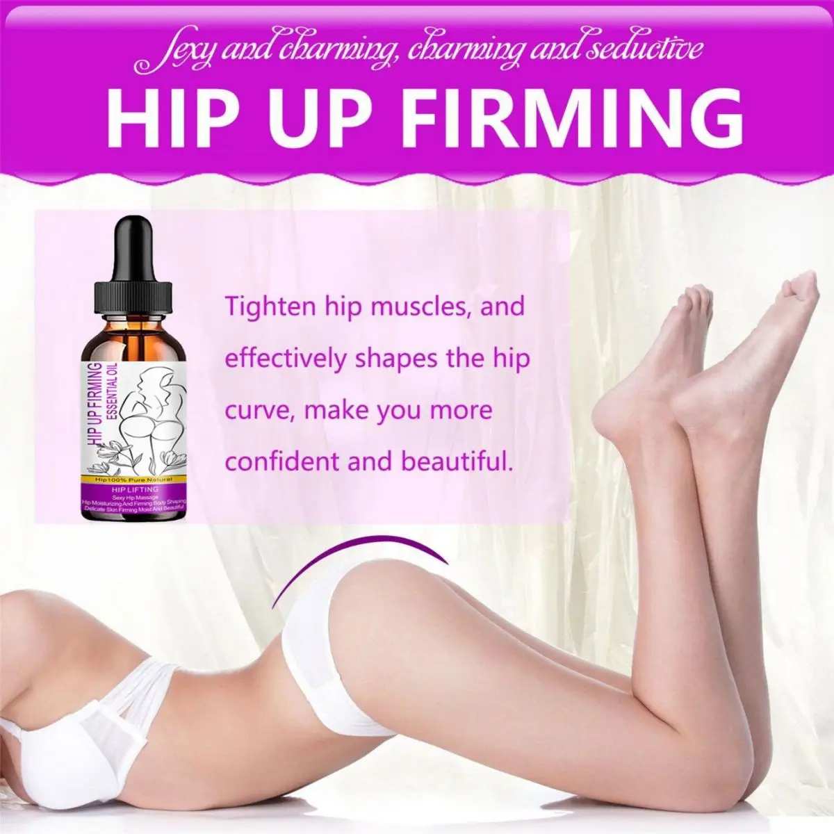 Deixe-Sexy Hip Alargamento Óleo Essencial para Mulheres, Creme Eficaz para Levantar, Firming Hip Lift Up, Beleza Butt, Big Ass