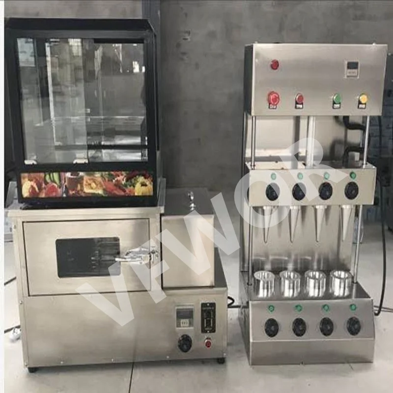 Automatic Pizza Cone Machine Commercial Food Snack Display Pizza Cone Oven Production Line Bakery Equipment
