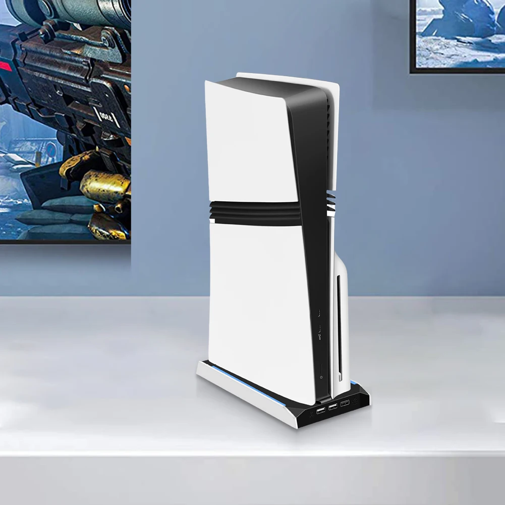For PS 5 Slim/PS 5 Pro RGB Vertical Cooling Stand Base W/ 3-Speed Cooling Fan Base Stand Vertical Station Base Game Accessories - view 3