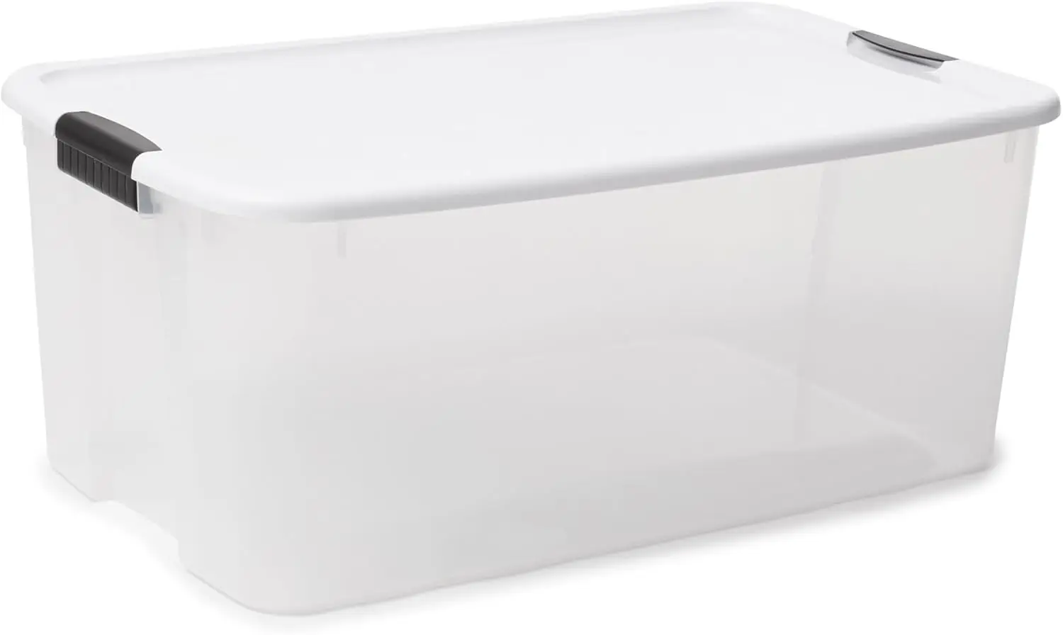 Sterilite 116 Qt Ultra Latch Box, Stackable Storage Bin with Lid, Plastic Container with Heavy Duty Latches to Organize, Clear a