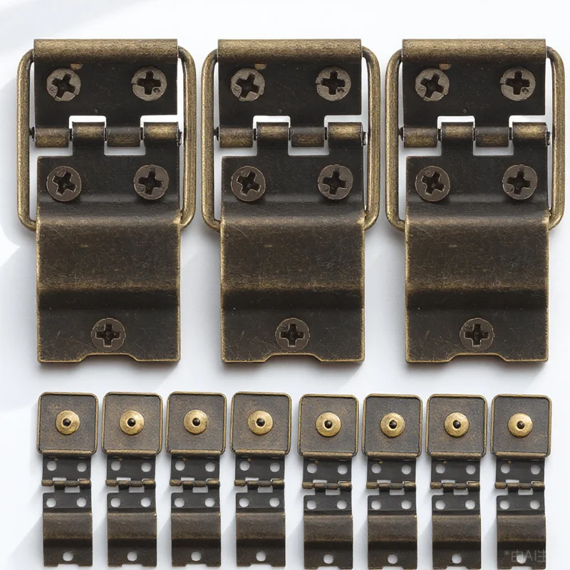 

30Pcs Mini Iron Hinges for Wooden Box Jewelry Case Retro Color Sturdy Practical Tiny Metal Hinges for Crafts and Cabinets