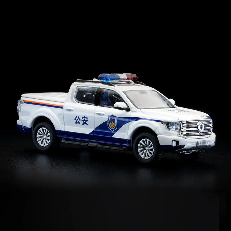 

XCARTOYS 1/64 T16-11 Great Wall Cannon Pickup Mountain Cannon: Модель полицейского автомобиля для общественной безопасности, серия реплик, подарки для детей, для мальчиков