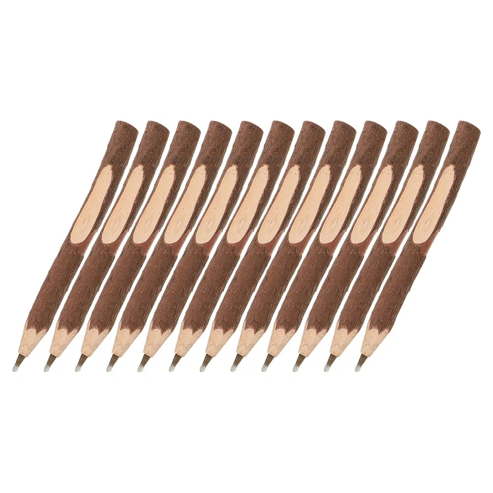 

12 шт., деревянные шариковые ручки, черные чернила, гладкие письменные прочные деревянные ручки, набор офисных школьных принадлежностей, милый планировщик журналов