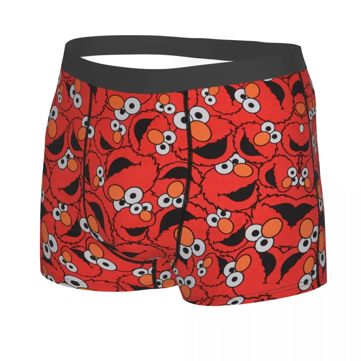 Custom Good Red Cartoon Underwear Men Printed Happy Cookie Boxer Briefs Shorts Panties Breathable Underpants