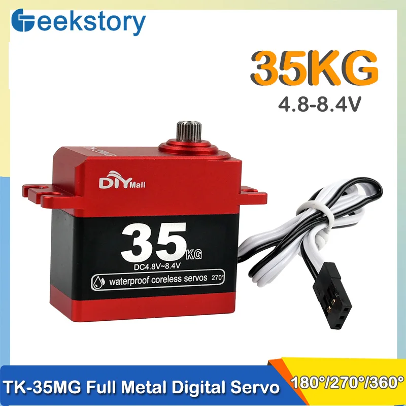 35KG Full Metal Digital TK-35MG Servo 180/270/360 Degree Large Torque Coreless Motor Servos DIY Parts For RC Car Robot Model Toy