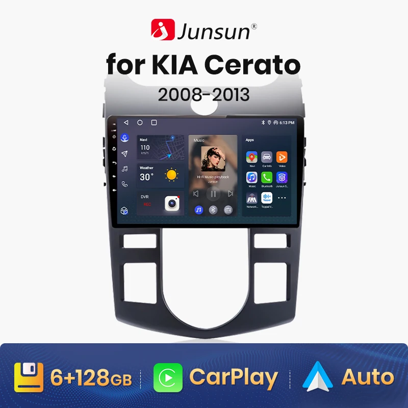 

Junsun V1 AI Voice Wireless CarPlay Android Auto Radio for KIA Cerato 2 2008-2013 4G Car Multimedia GPS 2din autoradio