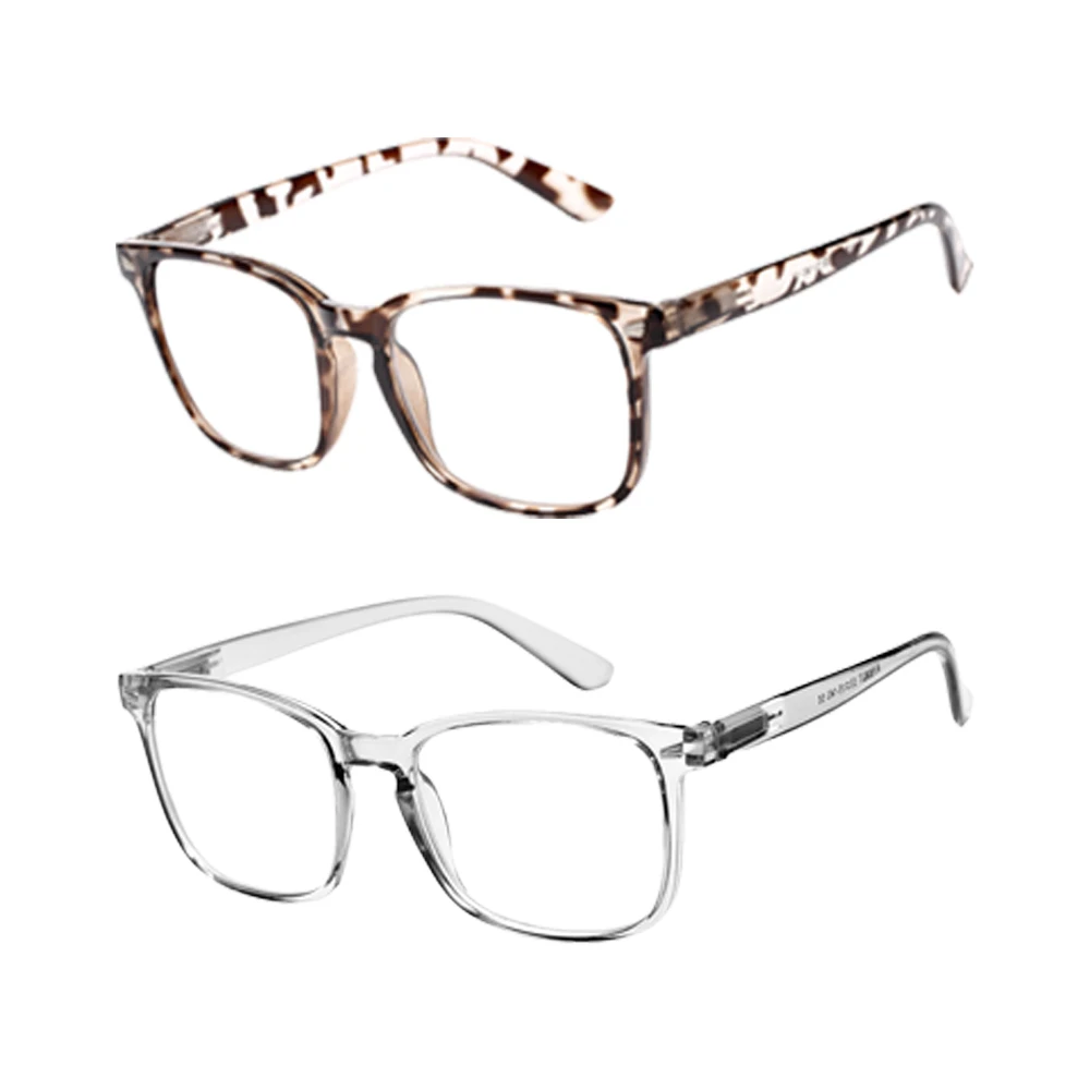 Gafas de lectura con bloqueo de luz azul y enfoque automático, marcos extragrandes unisex antifatiga con bisagras de resorte, 5 uds.